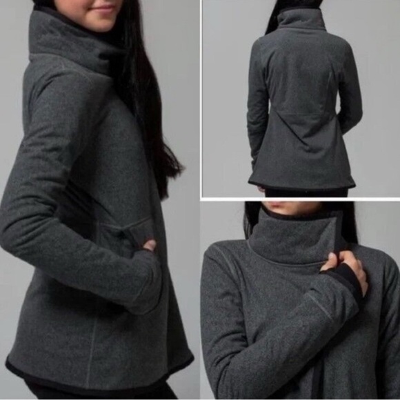 Ivivva by Lululemon Big Business Wrap Jacket Slate Gray - Fleece Lined - Picture 1 of 9
